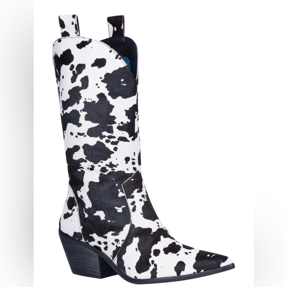 dingo Shoes - Dingo Black and White Cowhide Cowboy Boots